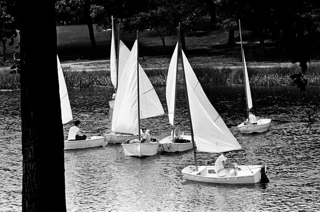 Kids sailing in Humboldt Park Lagoon - Chicago Sun-Times