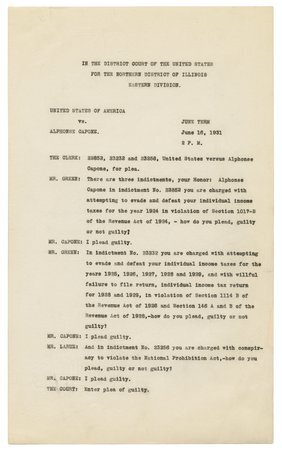 Al Capone tax evasion trial transcript
