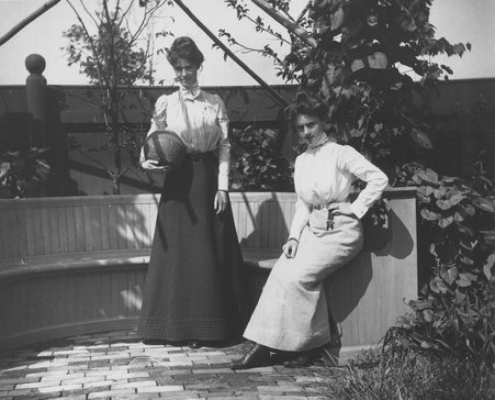 Two women with early basketball - H.C. Rew