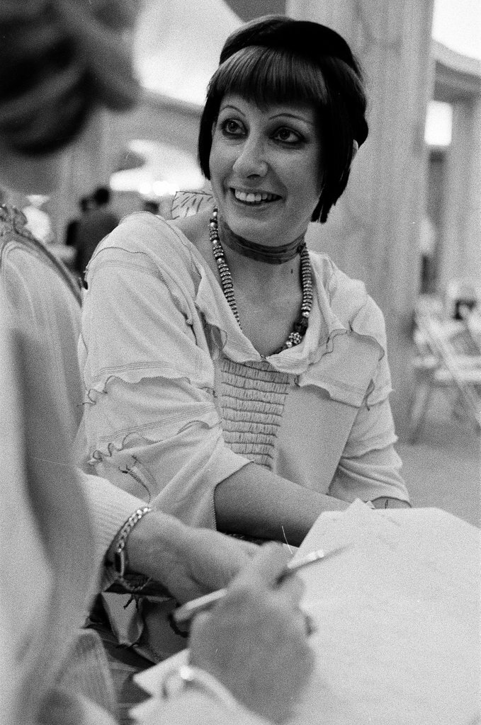 Zandra Rhodes in Fields fashion show - Martha Hartnett for Chicago Sun-Times