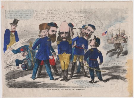 Political cartoon:  Uncle Sam's Happy Family of Generals - Unknown