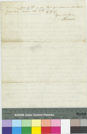 Verso of August 9, 1863 letter from Abraham Lincoln to Ulysses S. Grant - Lincoln, Abraham, 1809-1865