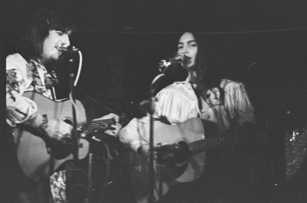 Gram Parsons and Emmylou Harris in concert - Joe Marino for Chicago Sun-Times