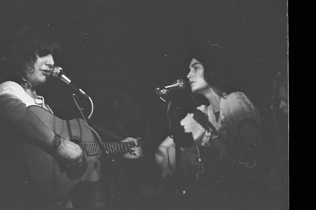 Gram Parsons and Emmylou Harris in concert - Joe Marino for Chicago Sun-Times