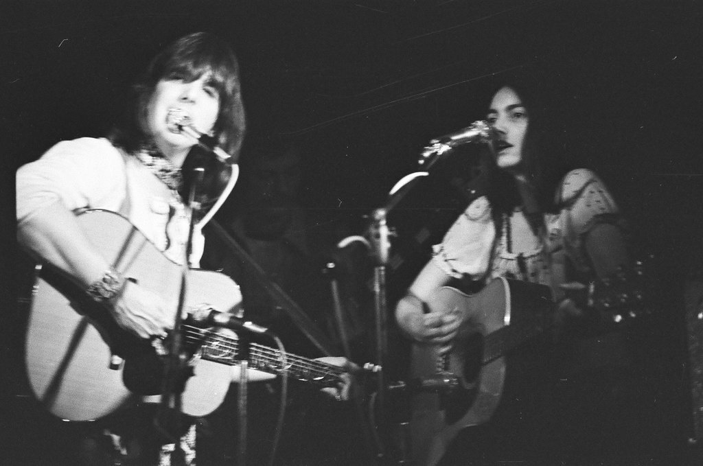 Gram Parsons and Emmylou Harris in concert - Joe Marino for Chicago Sun-Times