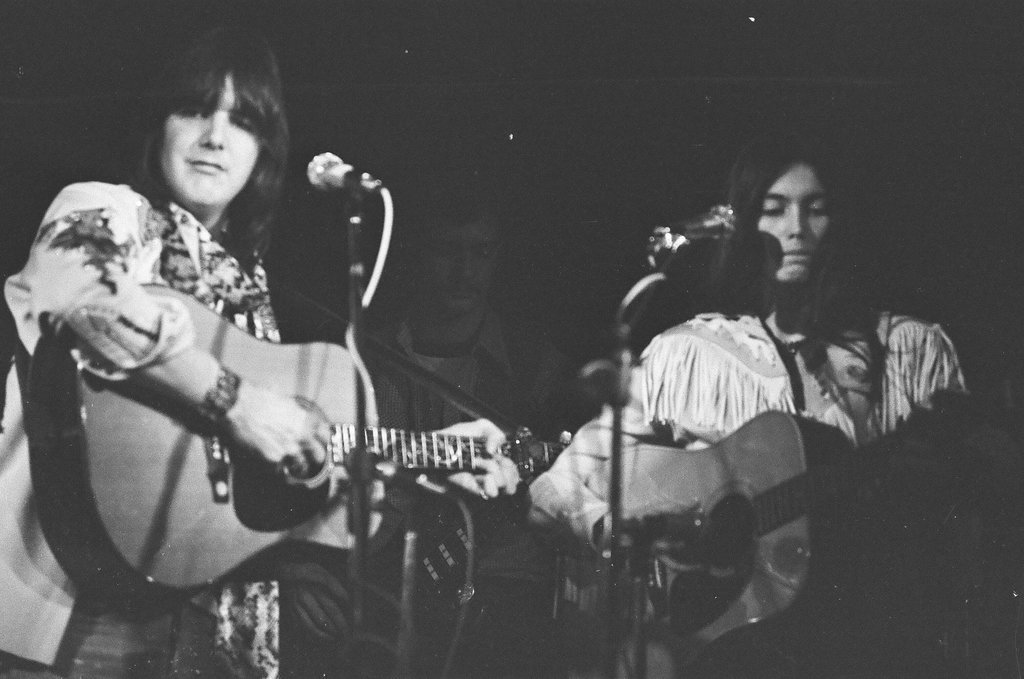 Gram Parsons and Emmylou Harris in concert - Joe Marino for Chicago Sun-Times