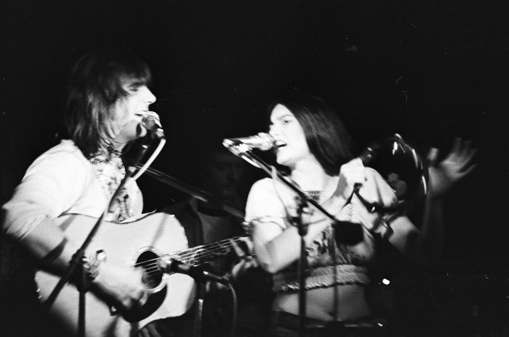 Gram Parsons and Emmylou Harris in concert - Joe Marino for Chicago Sun-Times