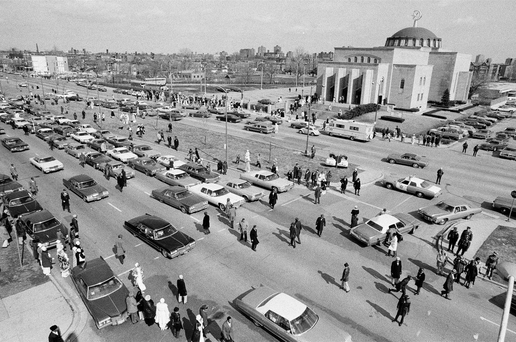 Elijah Muhammad funeral at Mosque Maryam - Bob Fila for Chicago Sun-Times