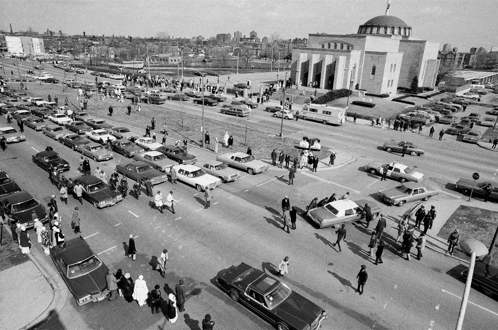 Elijah Muhammad funeral at Mosque Maryam - Bob Fila for Chicago Sun-Times