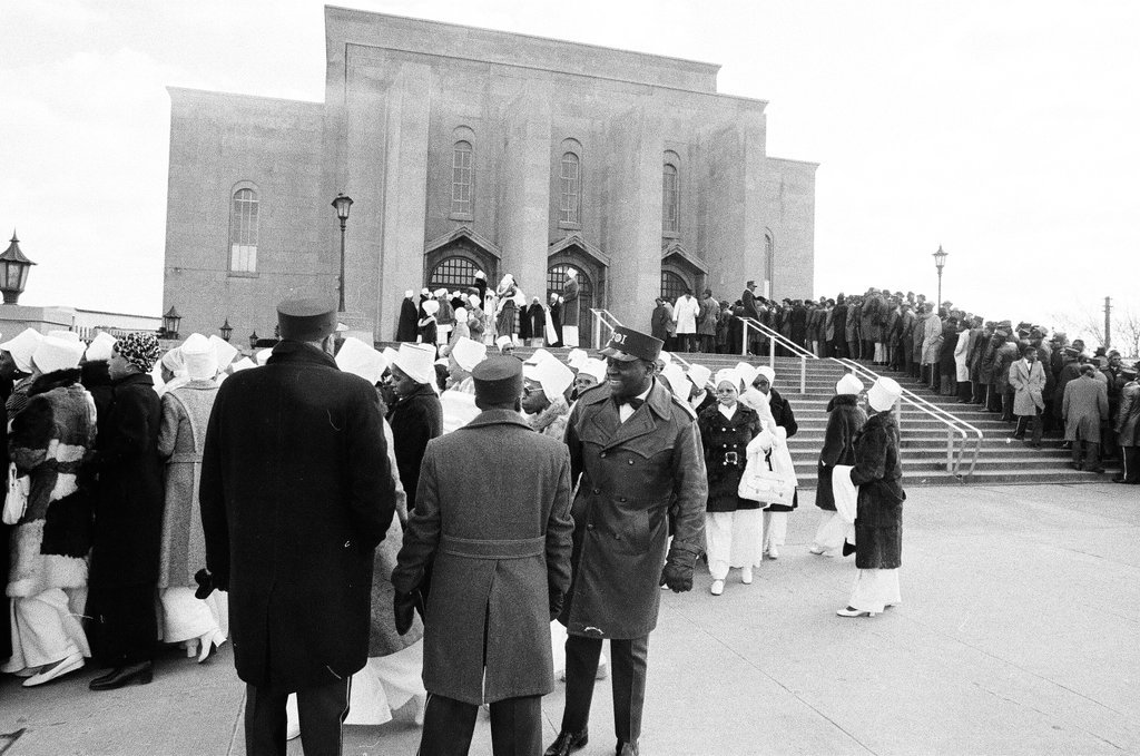 Elijah Muhammad funeral at Mosque Maryam - Bob Fila for Chicago Sun-Times
