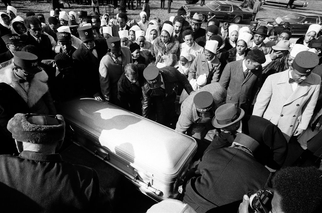 Elijah Muhammad burial at Glenwood Cemetery - Randy B. Leffingwell for Chicago Sun-Times