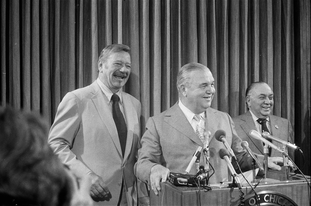 John Wayne honored by Mayor Daley - Charles Krejcsi for Chicago Sun-Times