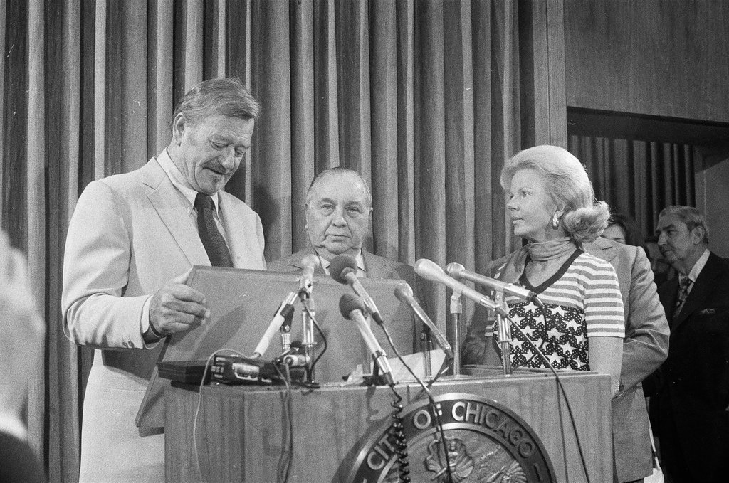 John Wayne honored by Mayor Daley - Charles Krejcsi for Chicago Sun-Times