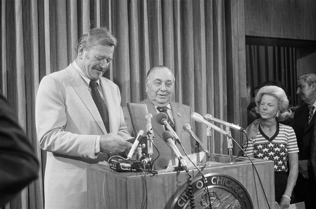 John Wayne honored by Mayor Daley - Charles Krejcsi for Chicago Sun-Times