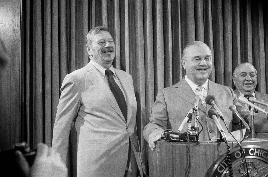John Wayne honored by Mayor Daley - Charles Krejcsi for Chicago Sun-Times