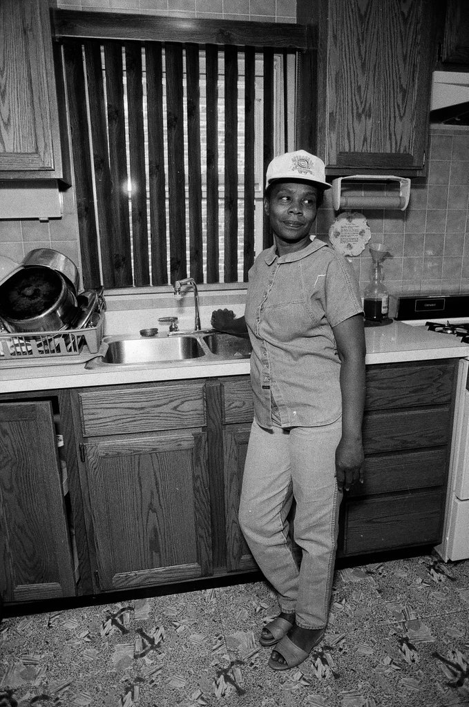 Iola Bausley poses with her home, purchased from the CHA - Chicago Sun-Times