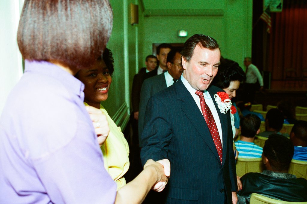 Richard Daley and others at a news conference regarding new school security measures - Chicago Sun-Times