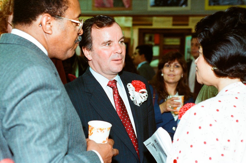 Richard Daley and others at a news conference regarding new school security measures - Chicago Sun-Times