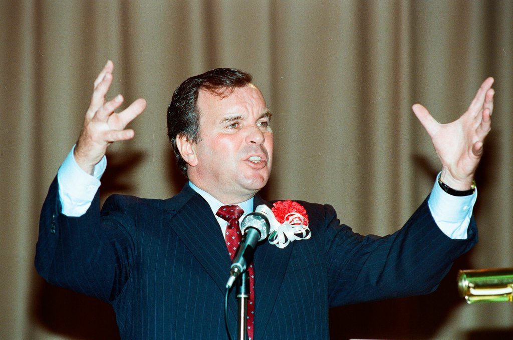 Richard Daley and others at a news conference regarding new school security measures - Chicago Sun-Times