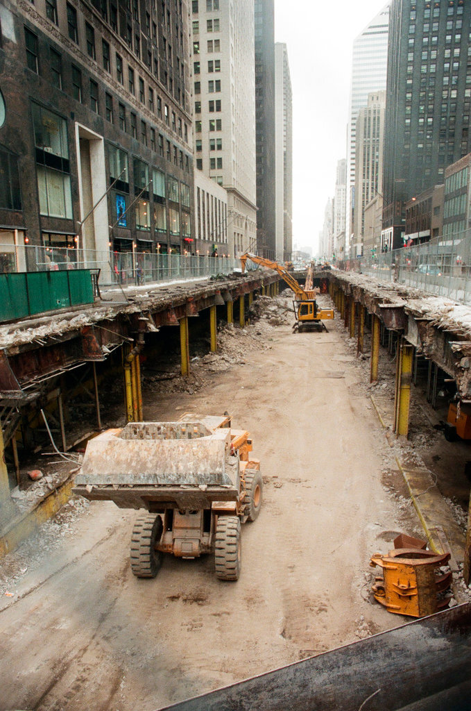 Michigan Avenue viaduct under construction - Chicago Sun-Times