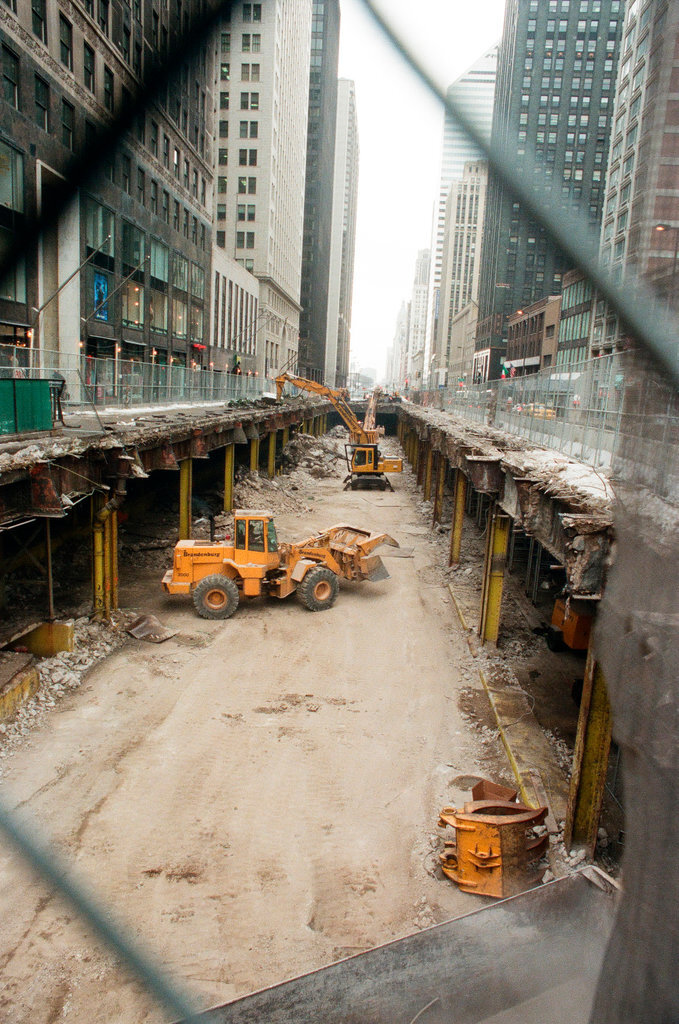 Michigan Avenue viaduct under construction - Chicago Sun-Times