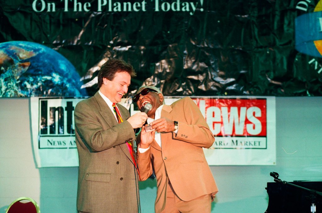 Ray Charles promoting braille phone card - Chicago Sun-Times