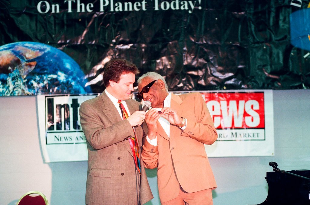 Ray Charles promoting braille phone card - Chicago Sun-Times
