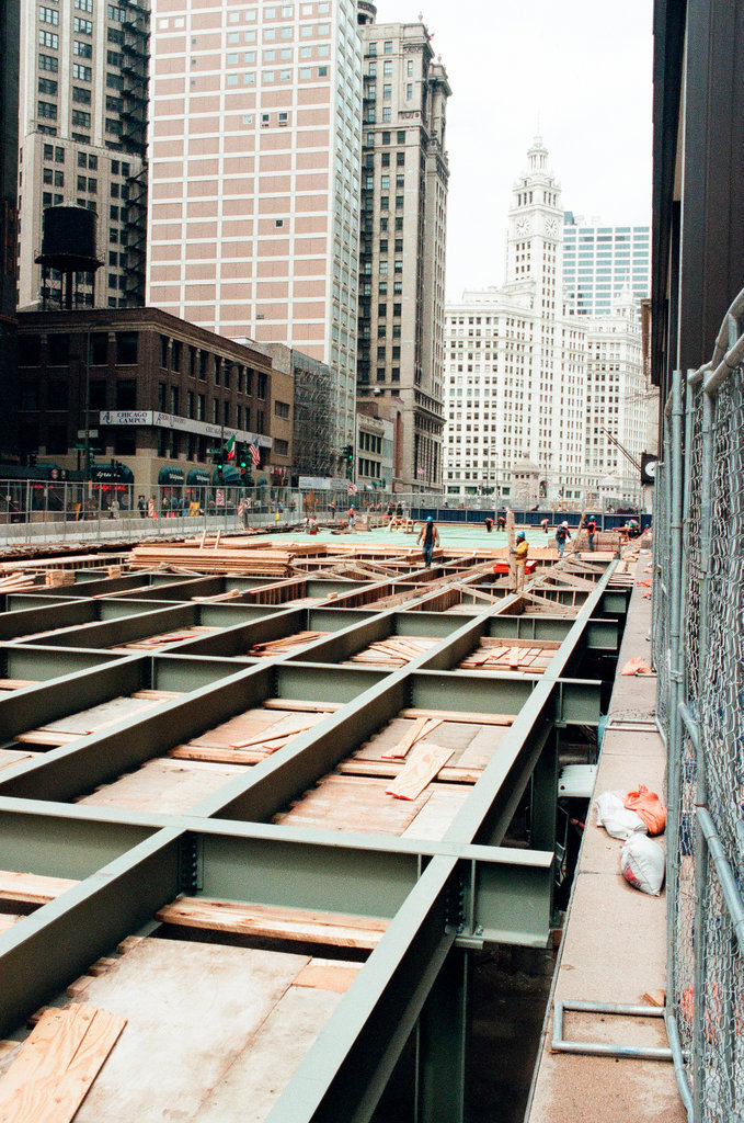 Construction workers on Michigan Avenue - Chicago Sun-Times