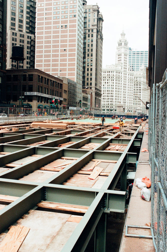 Construction workers on Michigan Avenue - Chicago Sun-Times