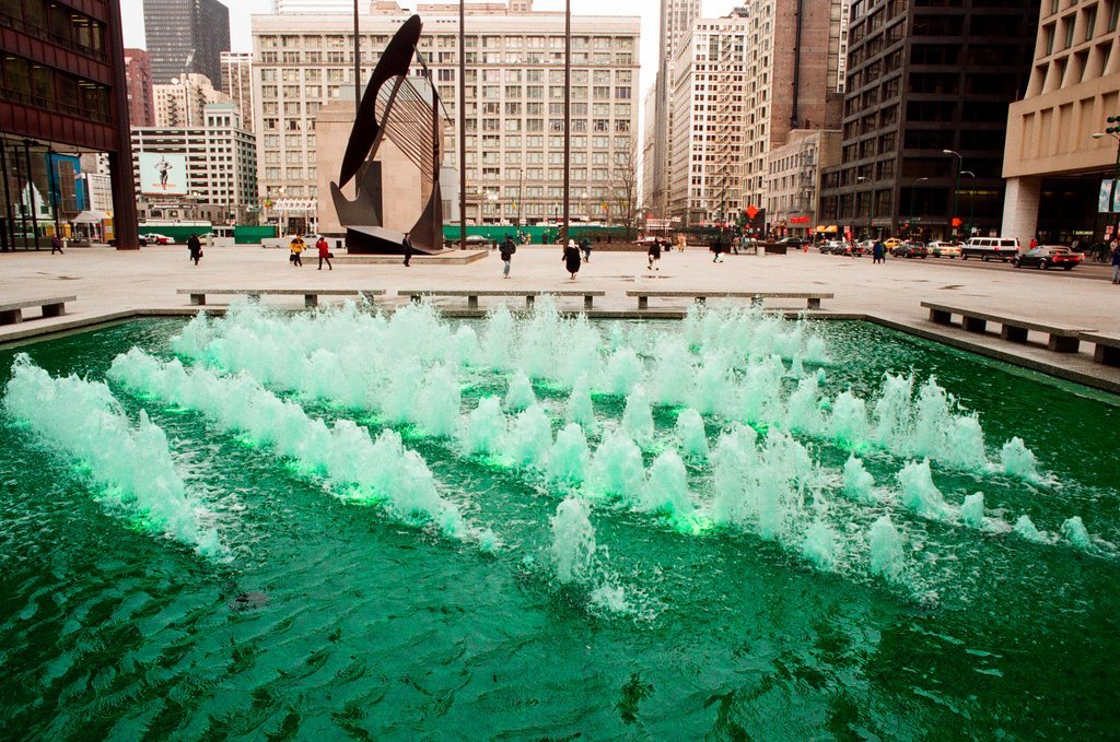 Green fountains for St. Patrick's Day - Chicago Sun-Times