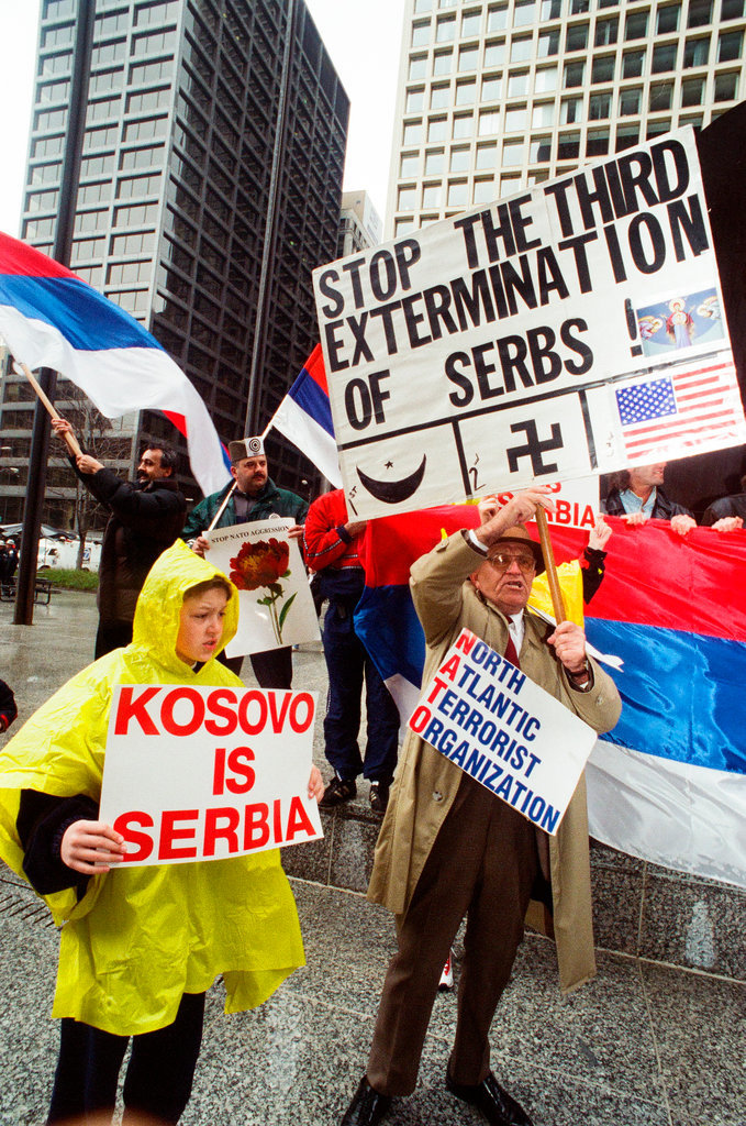 Serbians rally in Daley Plaza - Chicago Sun-Times