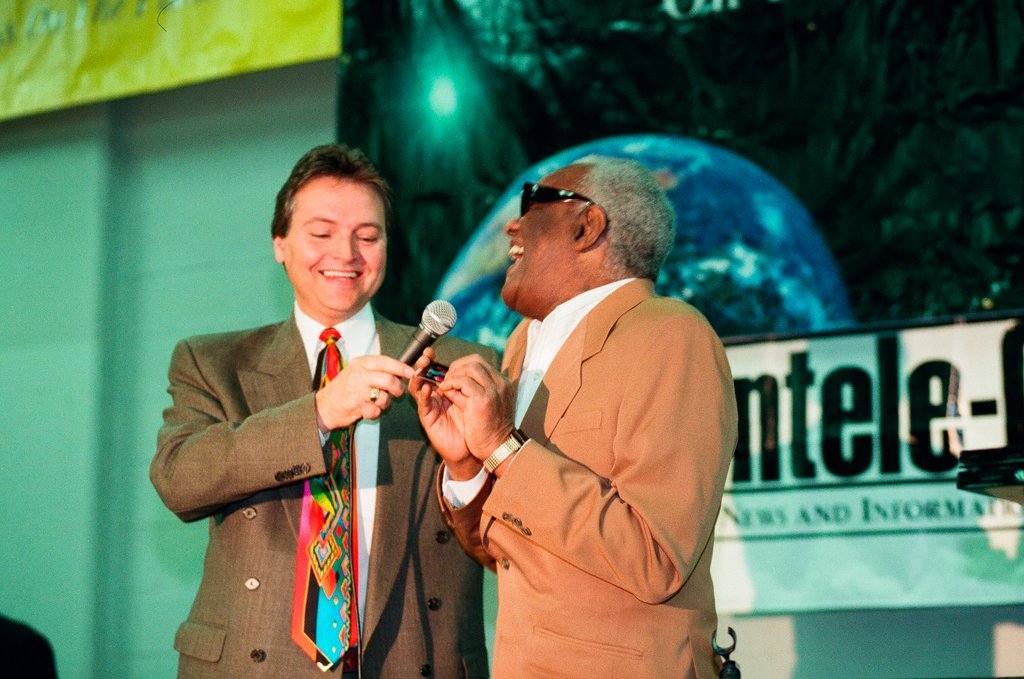 Ray Charles promoting braille phone card - Chicago Sun-Times