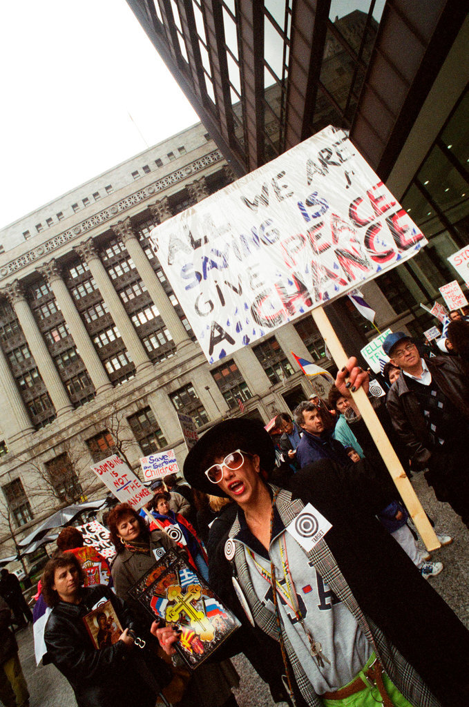 Serbians rally in Daley Plaza - Chicago Sun-Times