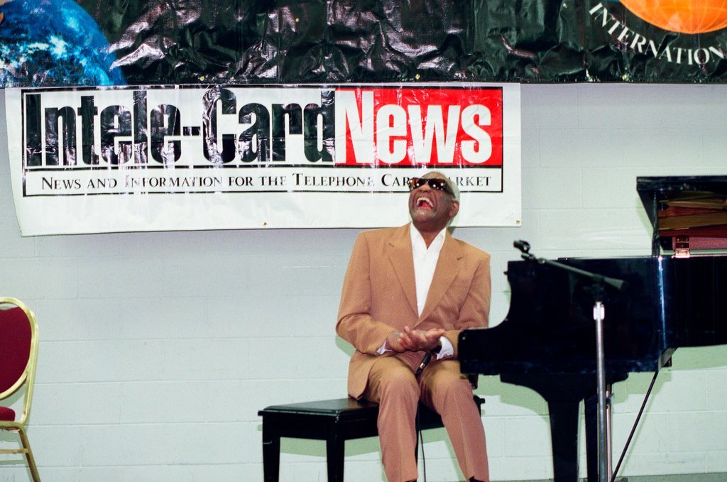 Ray Charles promoting braille phone card - Chicago Sun-Times