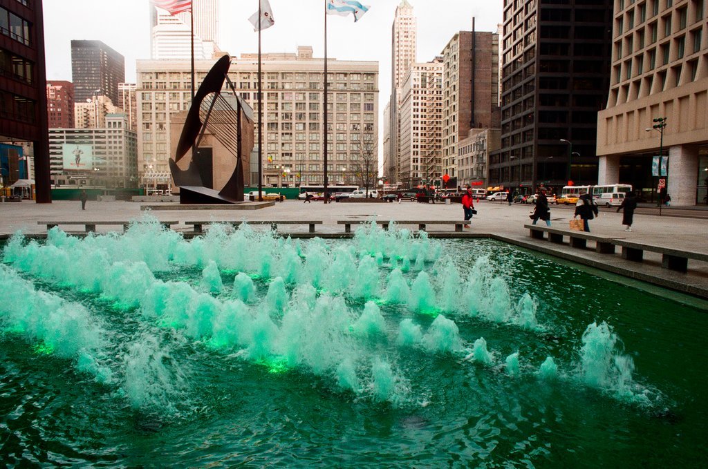 Green fountains for St. Patrick's Day - Chicago Sun-Times
