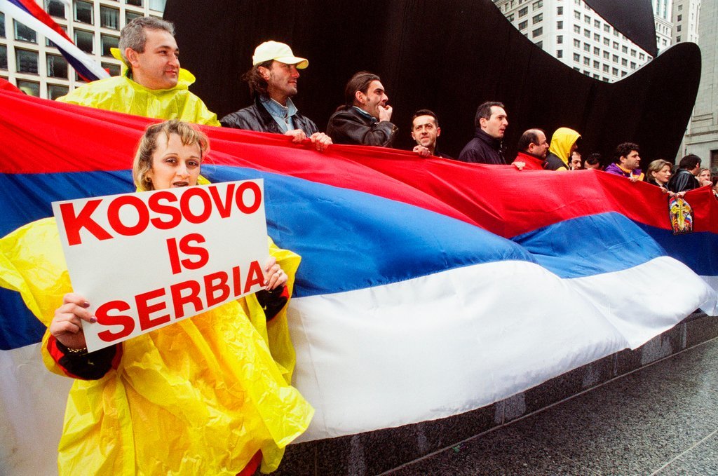 Serbians rally in Daley Plaza - Chicago Sun-Times