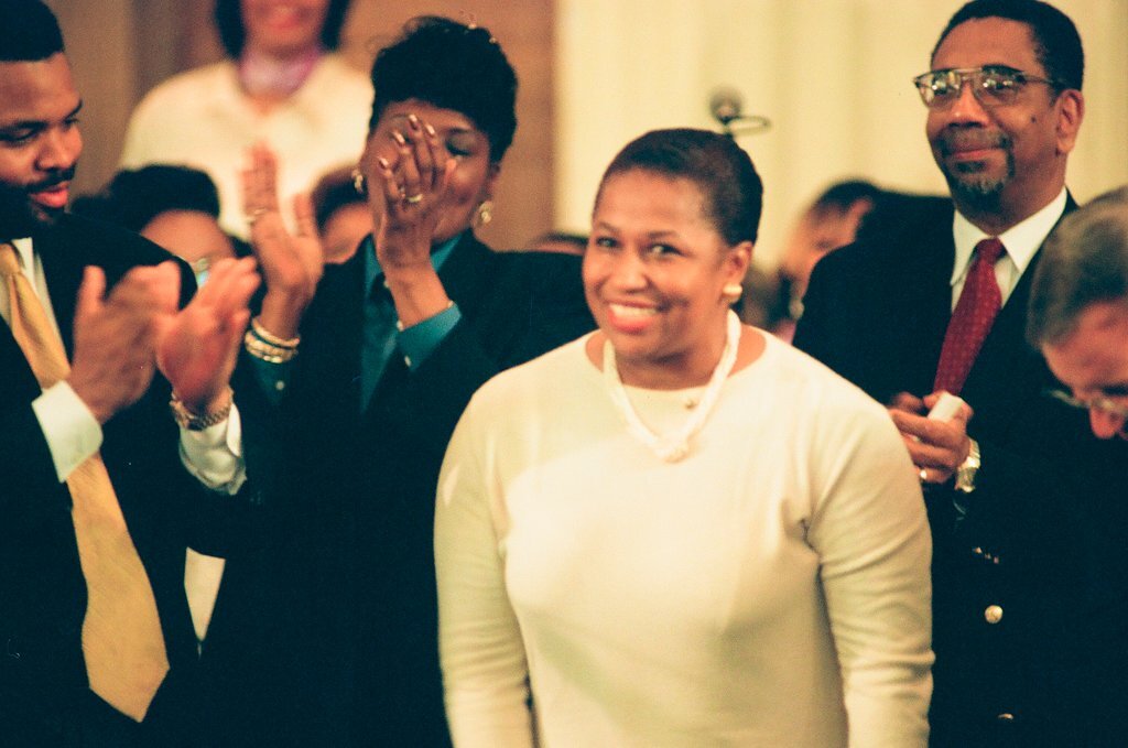 Hillary Clinton and US Senator Carol Moseley-Braun - Chicago Sun-Times