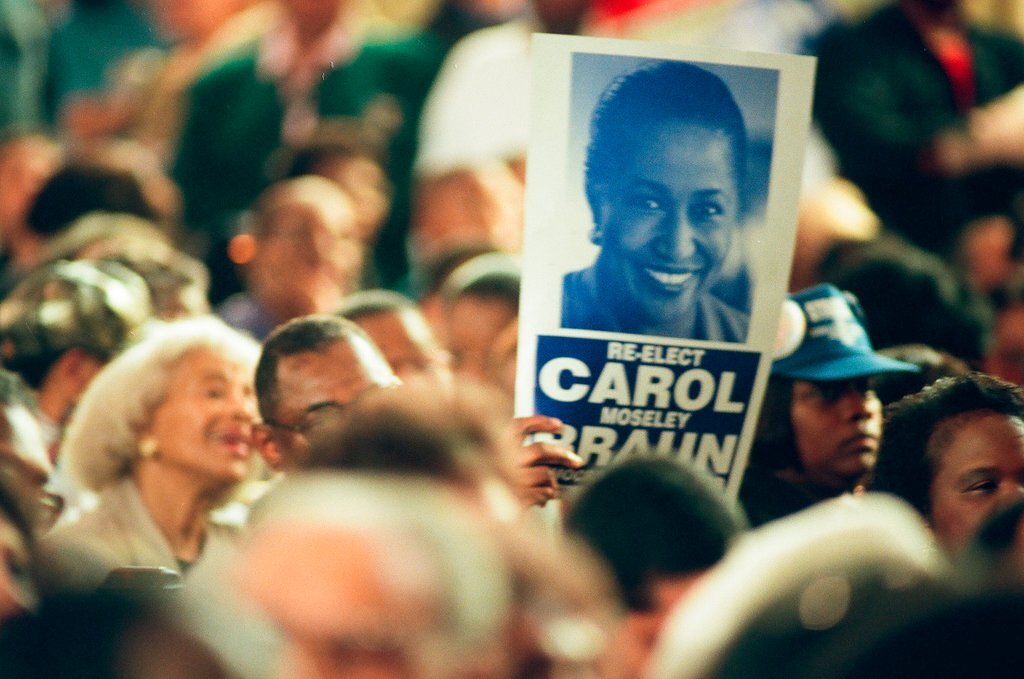 Hillary Clinton and US Senator Carol Moseley-Braun - Chicago Sun-Times