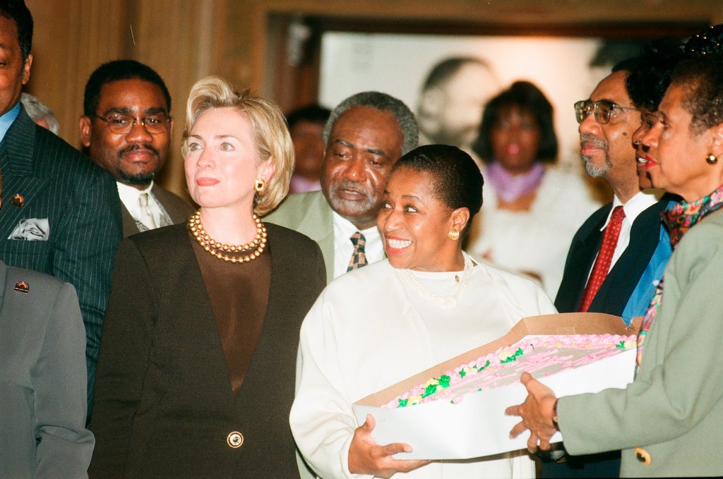 Hillary Clinton and US Senator Carol Moseley-Braun - Chicago Sun-Times