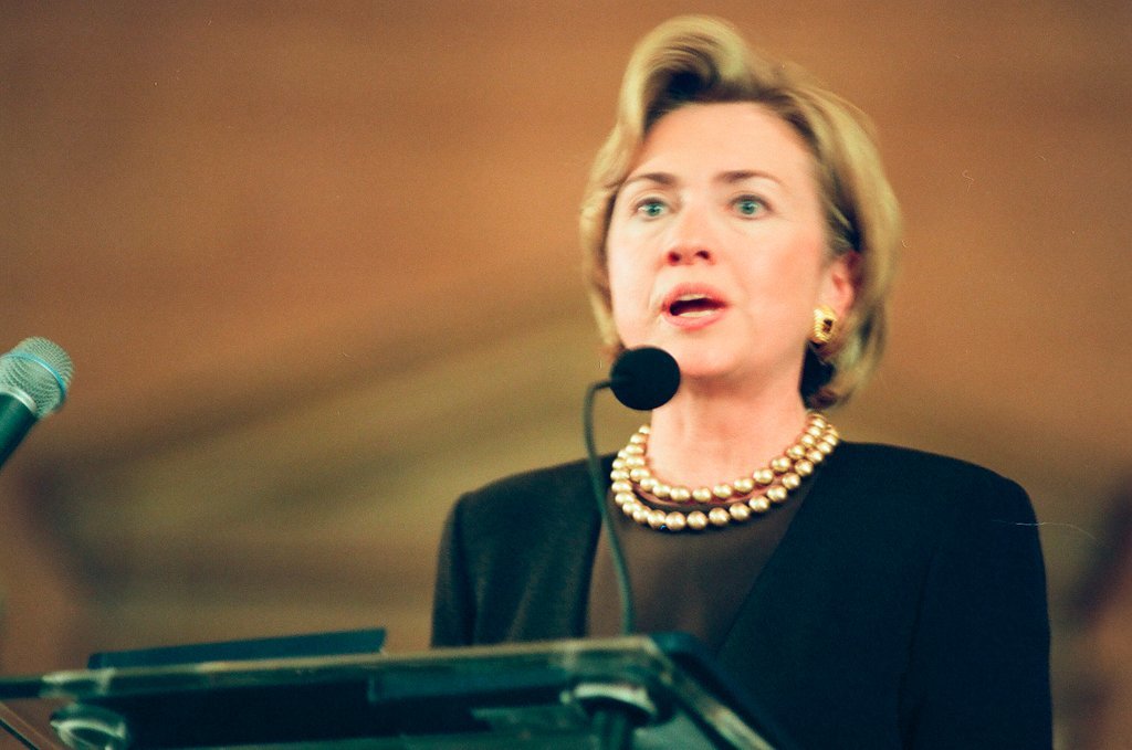 Hillary Clinton and US Senator Carol Moseley-Braun - Chicago Sun-Times