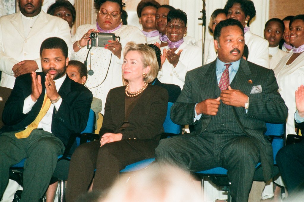 Hillary Clinton and US Senator Carol Moseley-Braun - Chicago Sun-Times