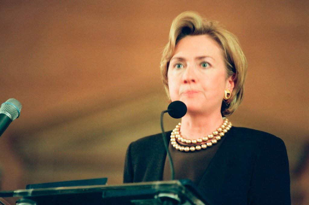 Hillary Clinton and US Senator Carol Moseley-Braun - Chicago Sun-Times