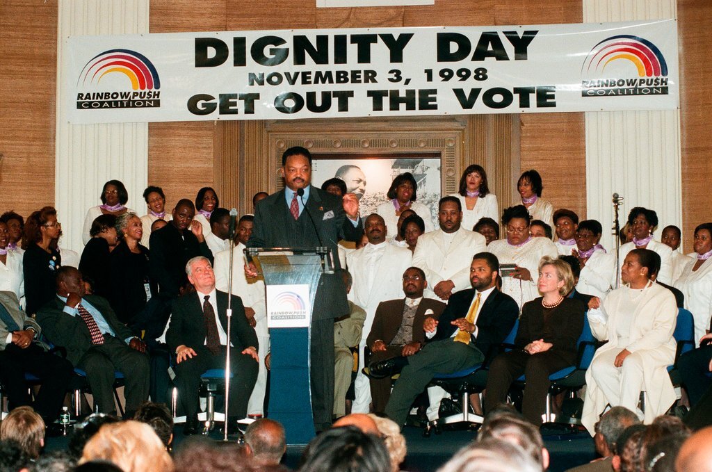 Hillary Clinton and US Senator Carol Moseley-Braun - Chicago Sun-Times