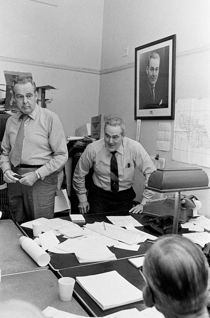 Adlai Stevenson III and others at the Sherman House Hotel on election night - Chicago Sun-Times