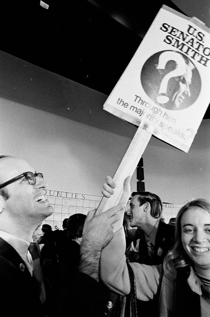 Adlai Stevenson III and others at the Sherman House Hotel on election night - Chicago Sun-Times