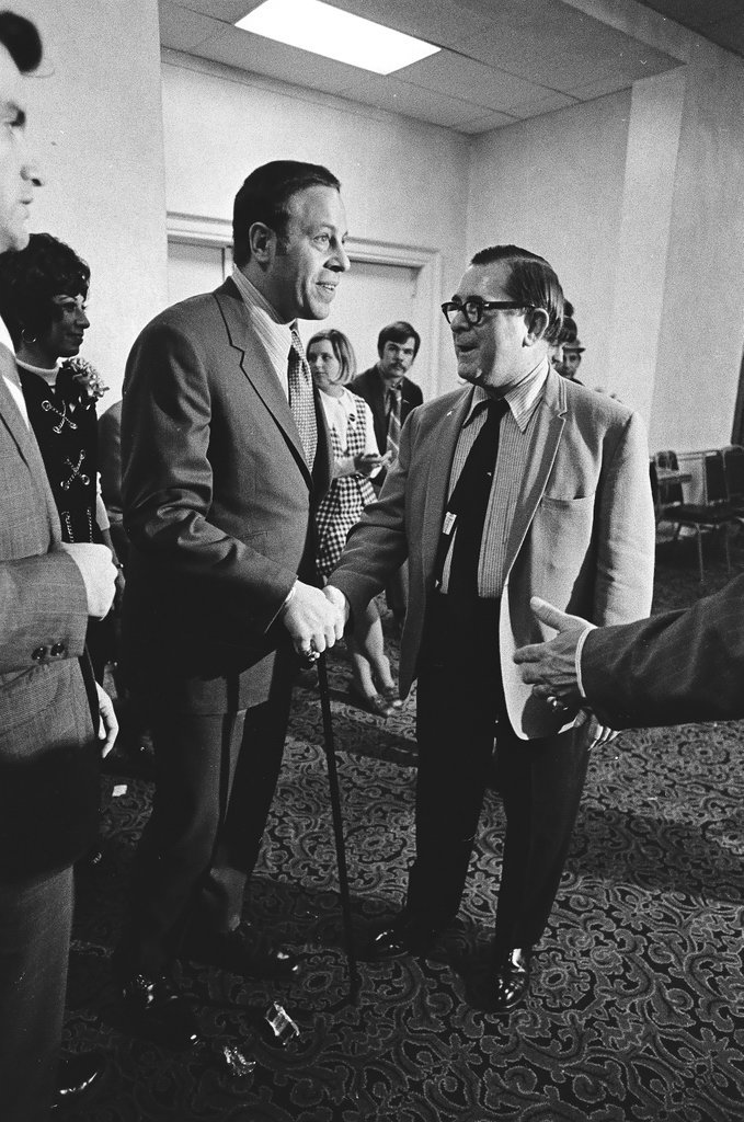 Adlai Stevenson III and others at the Sherman House Hotel on election night - Chicago Sun-Times