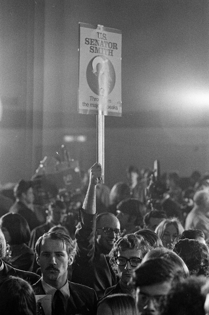 Adlai Stevenson III and others at the Sherman House Hotel on election night - Chicago Sun-Times