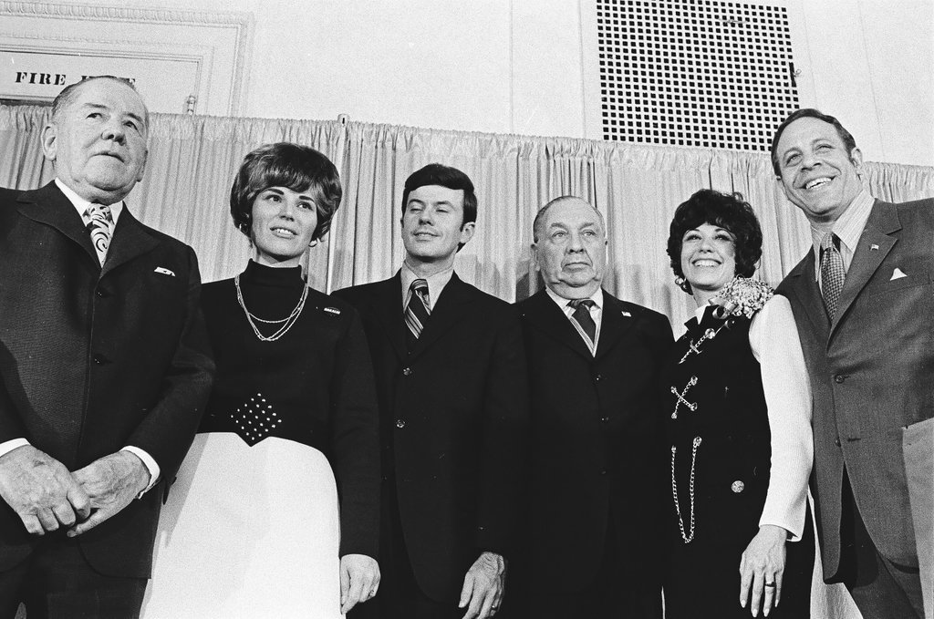 Adlai Stevenson III and others at the Sherman House Hotel on election night - Chicago Sun-Times