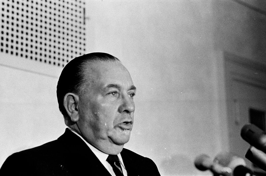 Mayor Richard J. Daley with candidates on election night - Chicago Sun-Times