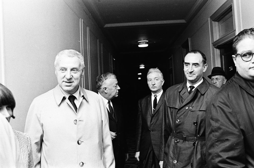 Mayor Richard J. Daley with candidates on election night - Chicago Sun-Times